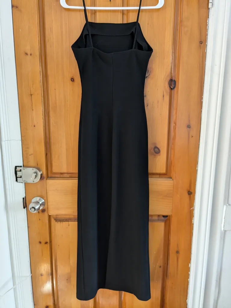 Slick Maxi Slip-on Black Cocktail Dress photo 1