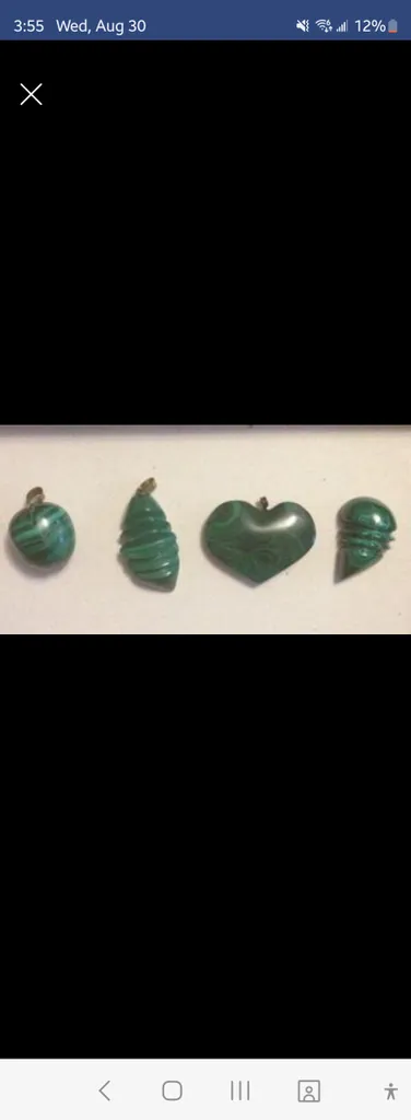 Carved malachite pendants photo 1