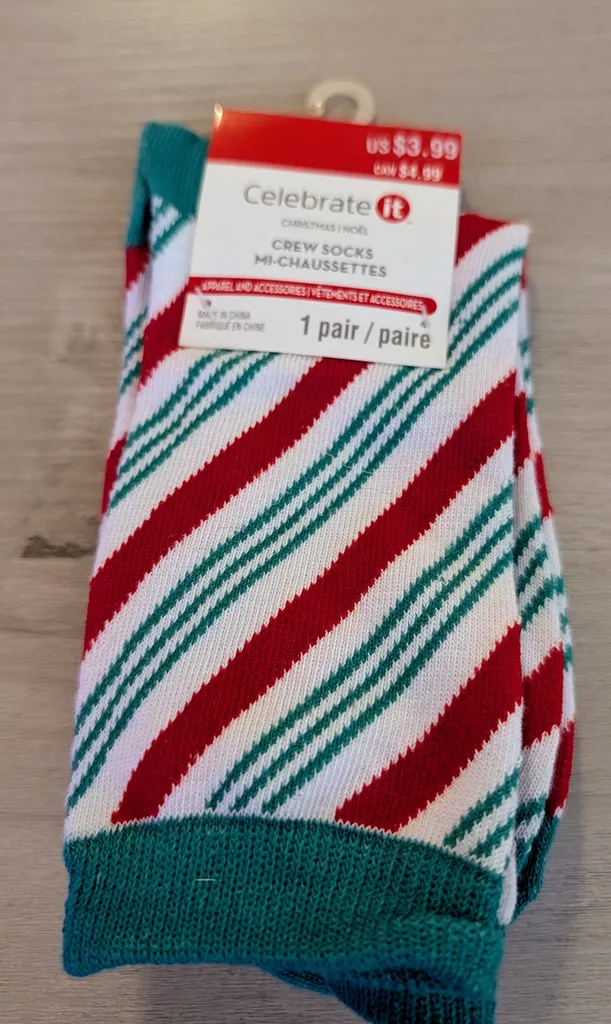 Brand New with Tags Celebrate It Christmas Crew Socks photo 1