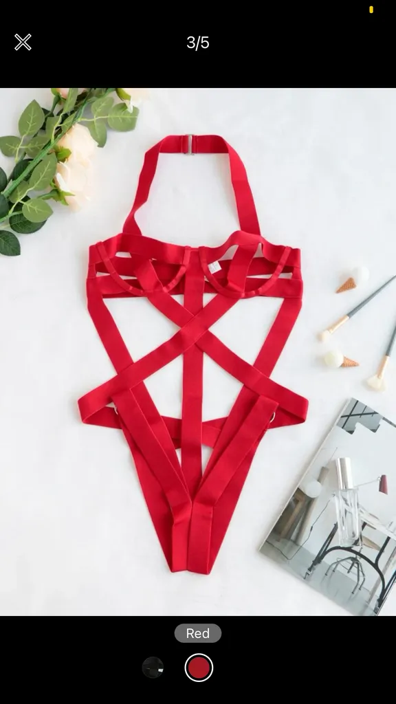 New red bodysuit lingerie- Medium photo 1