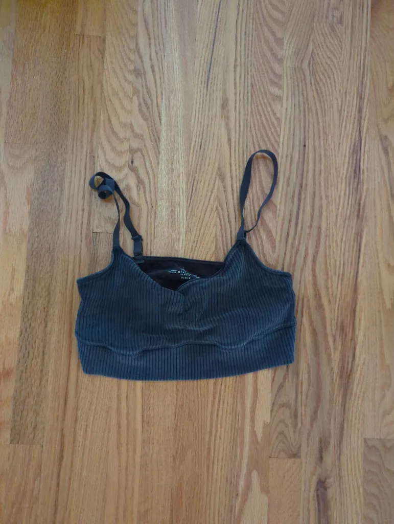 Dark Gray Ribbed Bralette  photo 1