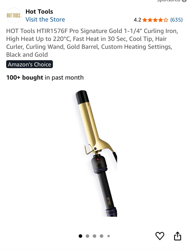 Hot tools 1 1/4 in curling wand photo 1