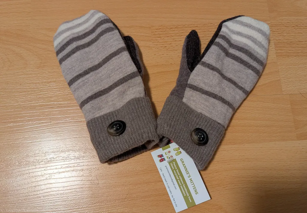 Brand New with Tags Handmade Fleece-Lined Mittens photo 1