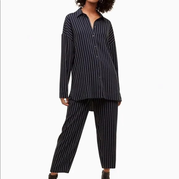 Babaton Pin Strip Crop Pant Suit photo 1