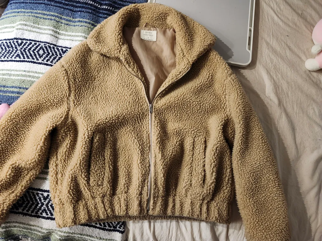 Urban Heritage Beige Teddy Jacket - Size M photo 1