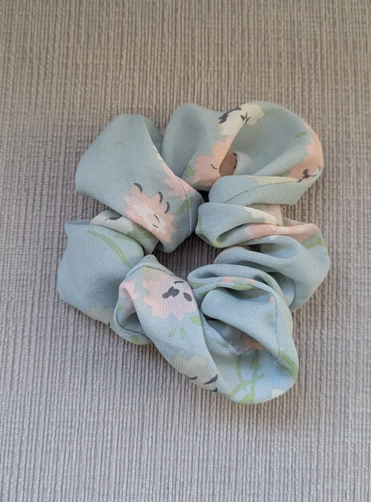 Brand new Light Blue Floral Scrunchie  photo 1