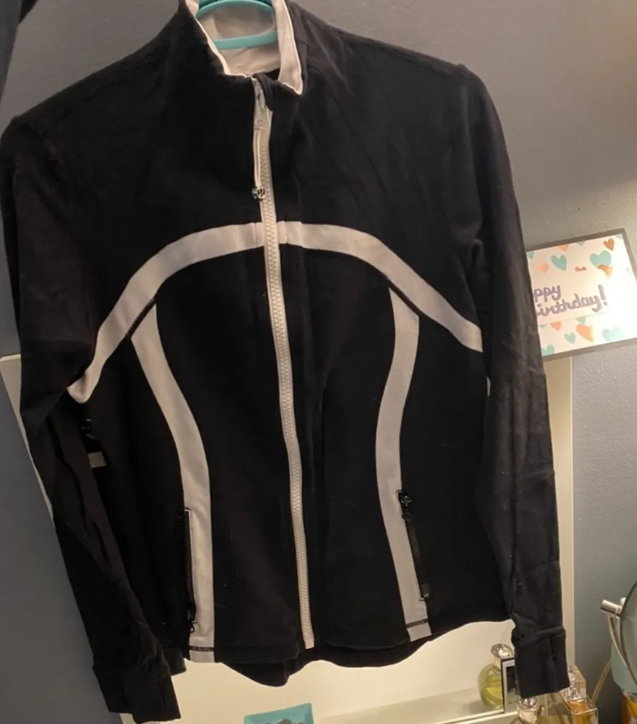 Lululemon Define Jacket - Black & White - Size 10 photo 1