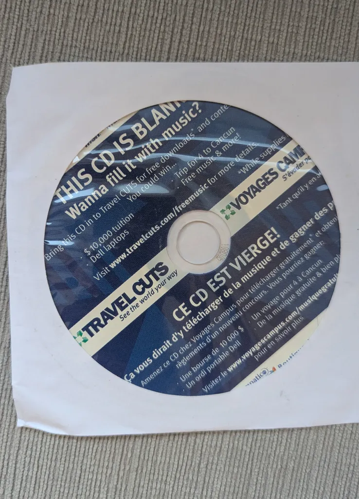 Brand New Blank CD - Travel Cuts Promotion photo 1