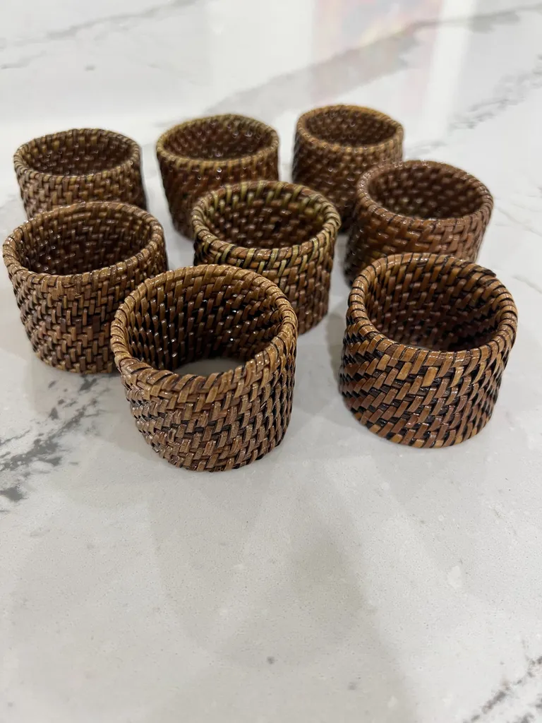 Woven Napkin Rings, Set of 8 photo 1