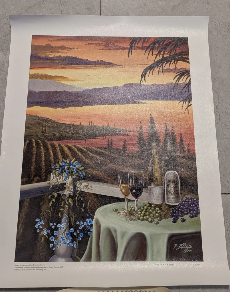 Wine in a Vineyard Print by Benjamin Purvis photo 1