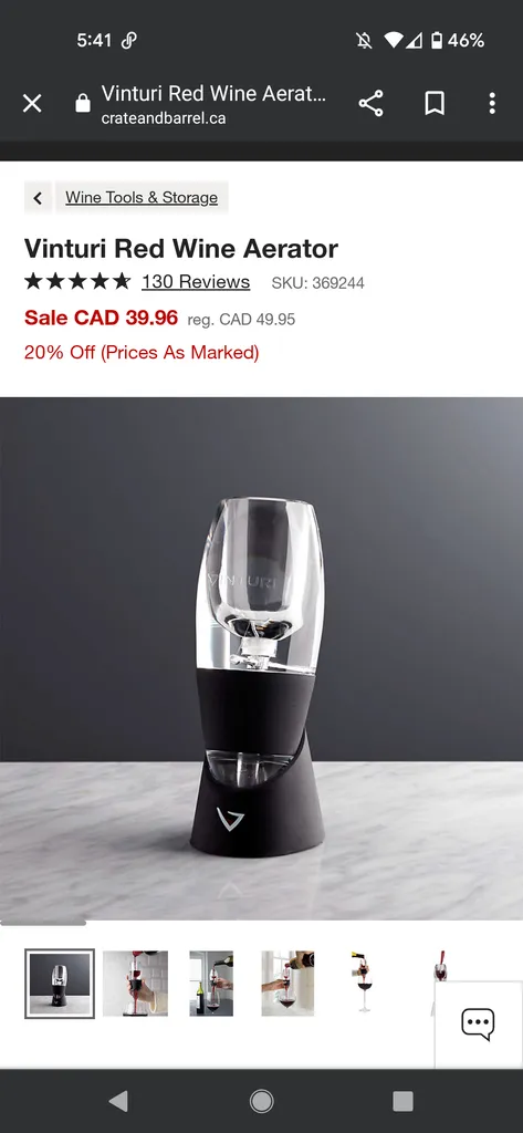 Vinturi wine aerator  photo 1