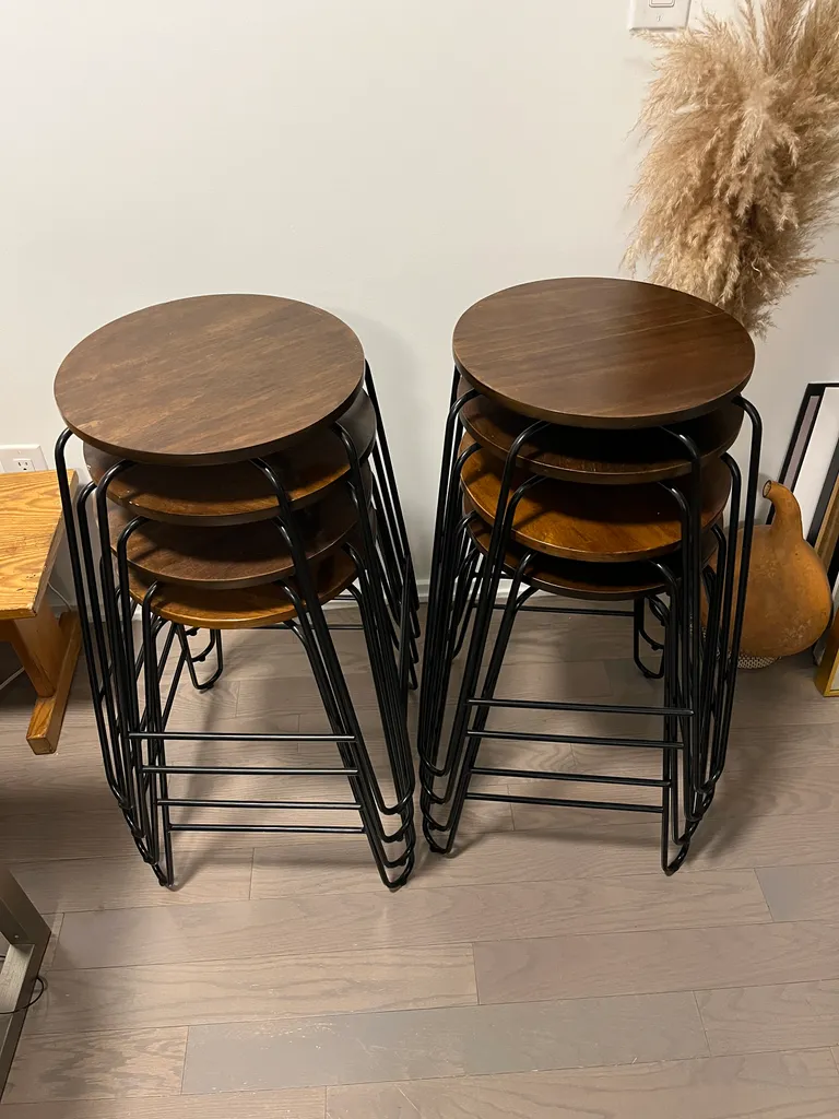 Marunouchi Counter Stool with Metal Frame (Set of 2), 4 avail photo 1