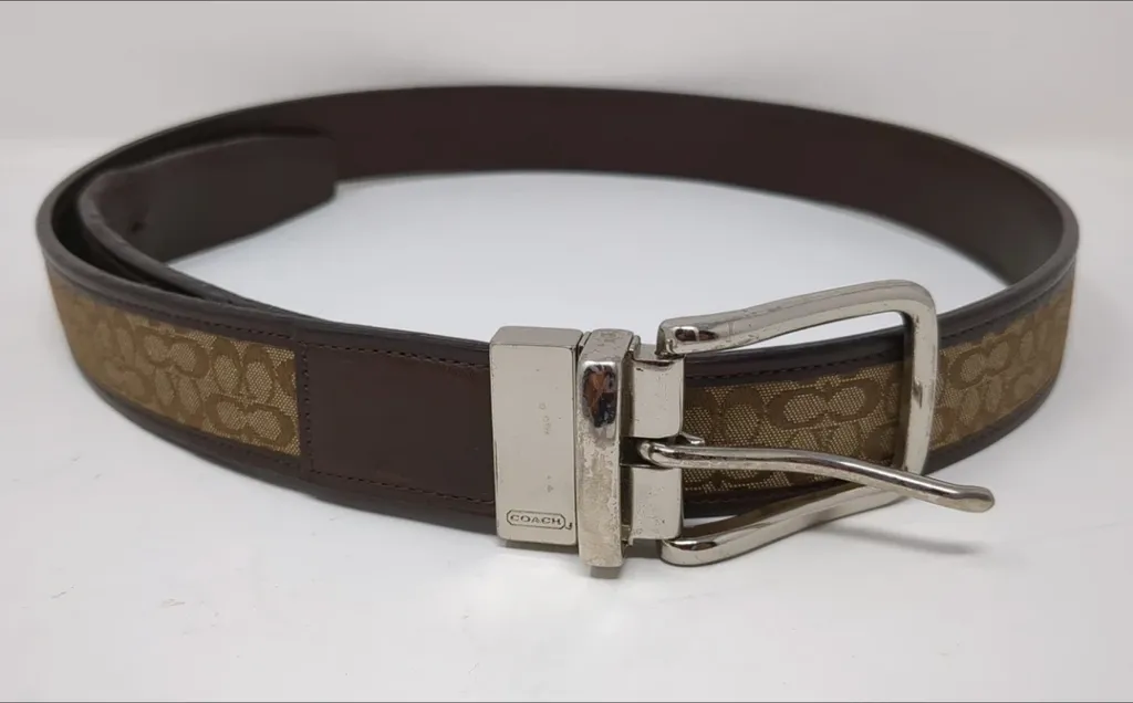 Coach Monogram Leather And Fabric Belt photo 1