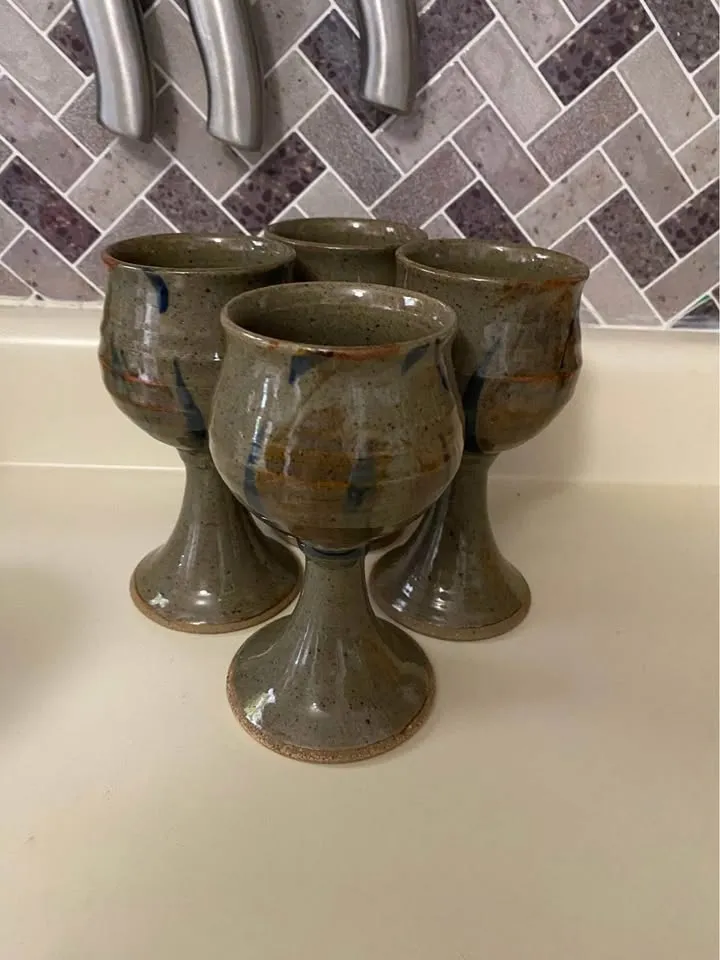 Ceramic wine goblets photo 1