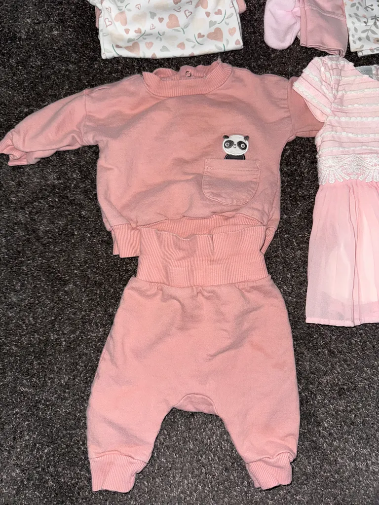 Adorable baby girl 0-3 outfit organic cotton photo 1