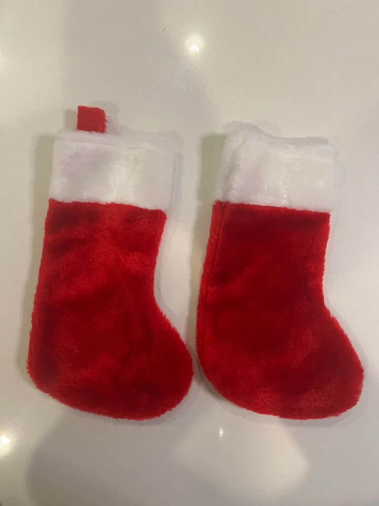 2 Small Christmas Stockings - New photo 1