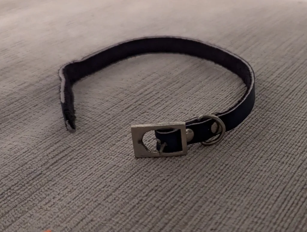 Small Navy Blue Leather Cat Collar photo 1