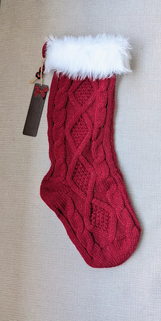 Red Knit Christmas Stocking photo 1
