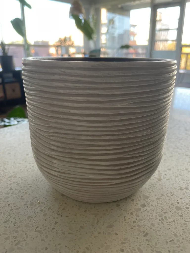 Medium sized white and grey planter  photo 1