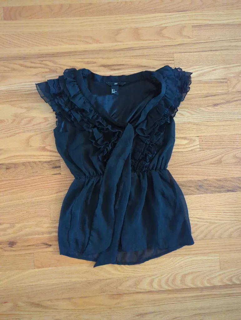 Black Ruffled Blouse  photo 1