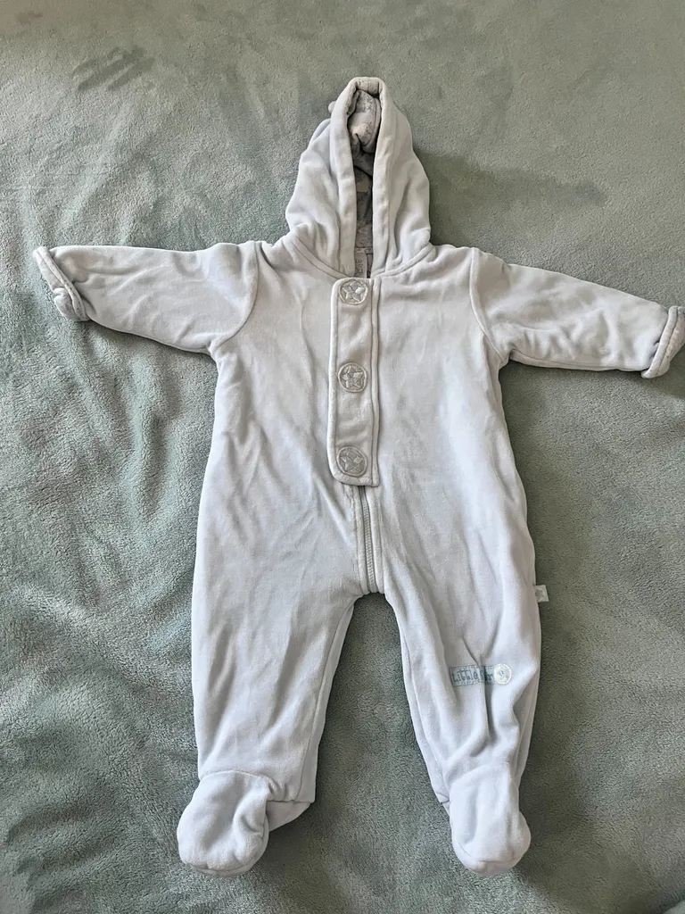 Light blue 3-6 month old thick winter onsie photo 1