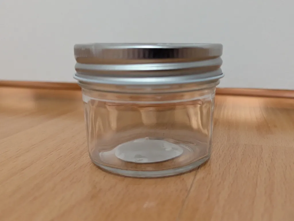 Empty Glass Candle Jar with Silver Lid photo 1