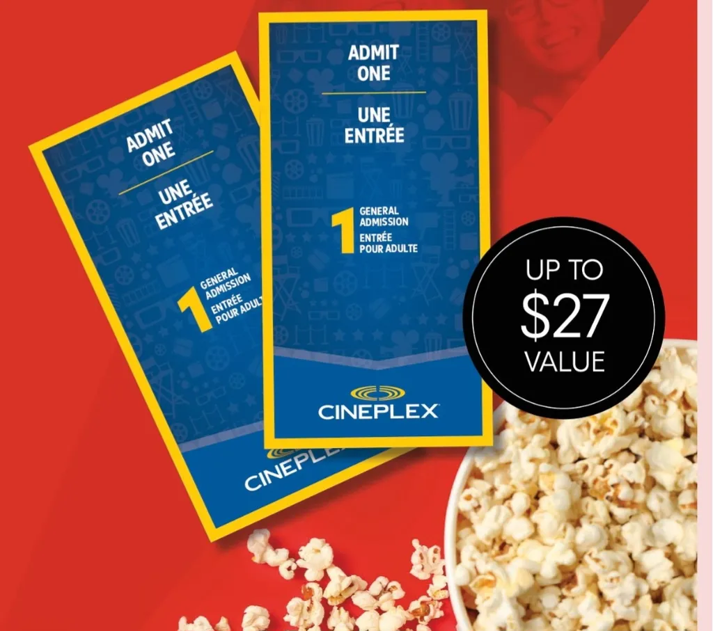 2 cineplex movie tickets  photo 1
