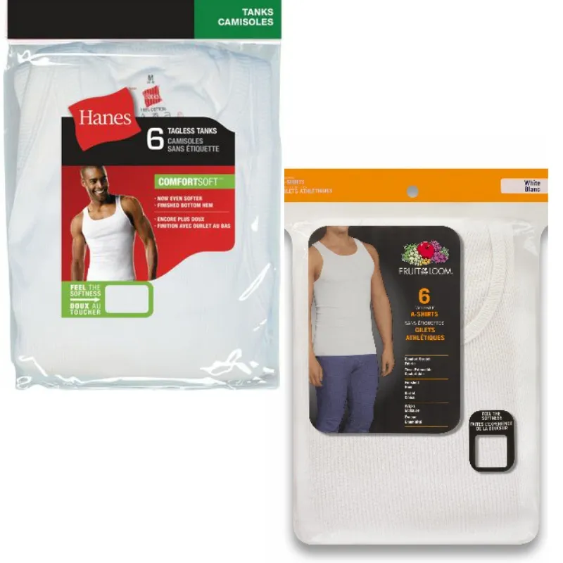 2 PACKS COTTON MENS TANKS UNDERSHIRTS photo 1
