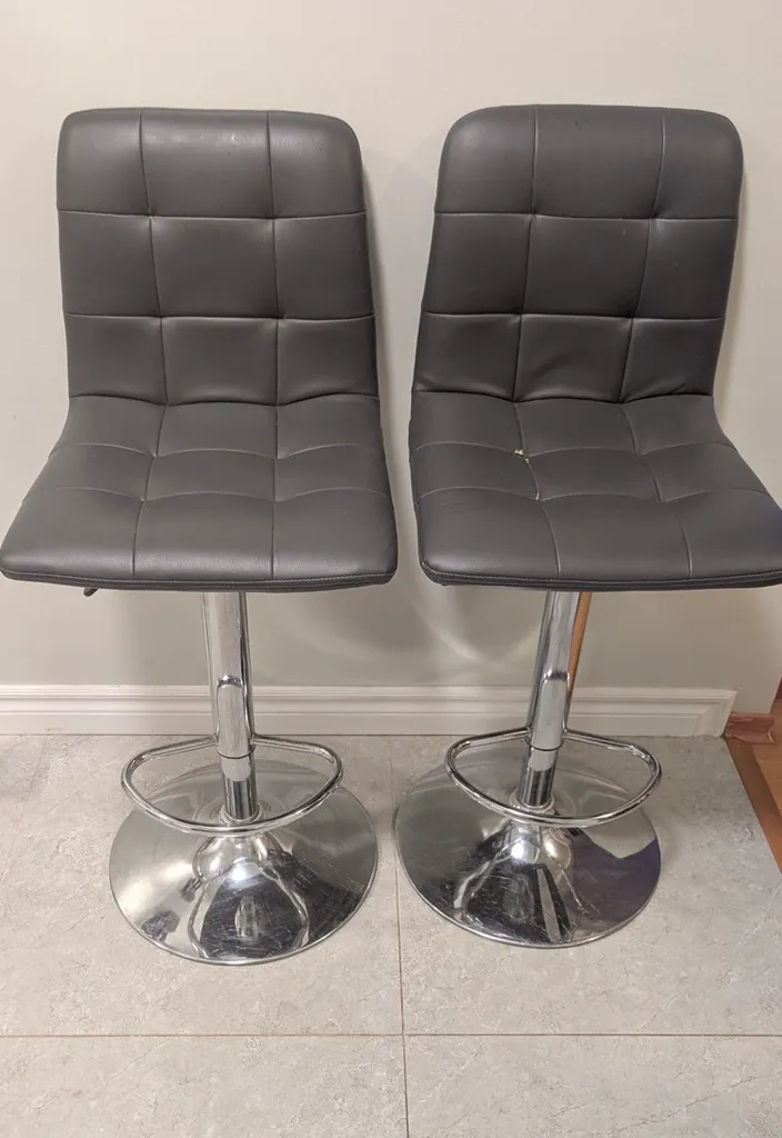 Two Adjustable Bar Stools (Grey) photo 1