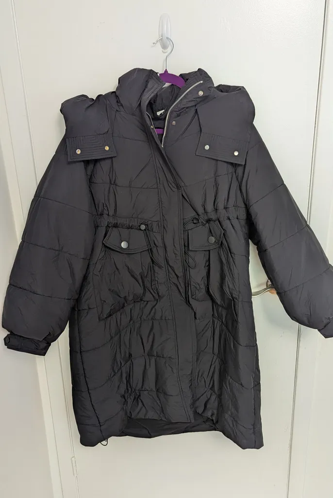 Brand New Pink Martini Black Puffer Jacket - Size Medium photo 1