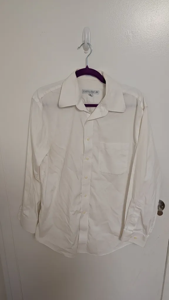 Joseph & Feiss White Men's Dress Shirt - Size 15 1/2, 32/33 photo 1
