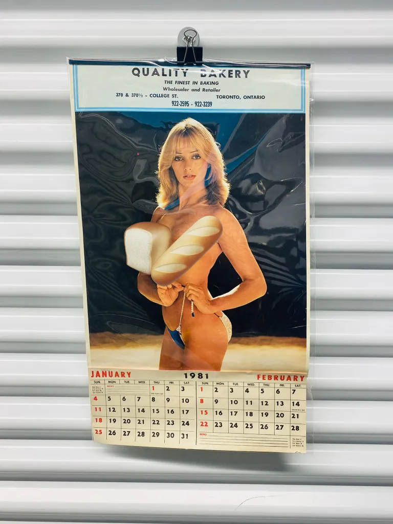 Vintage 1981 (also 2026) nude pin-up advertising calendar photo 1
