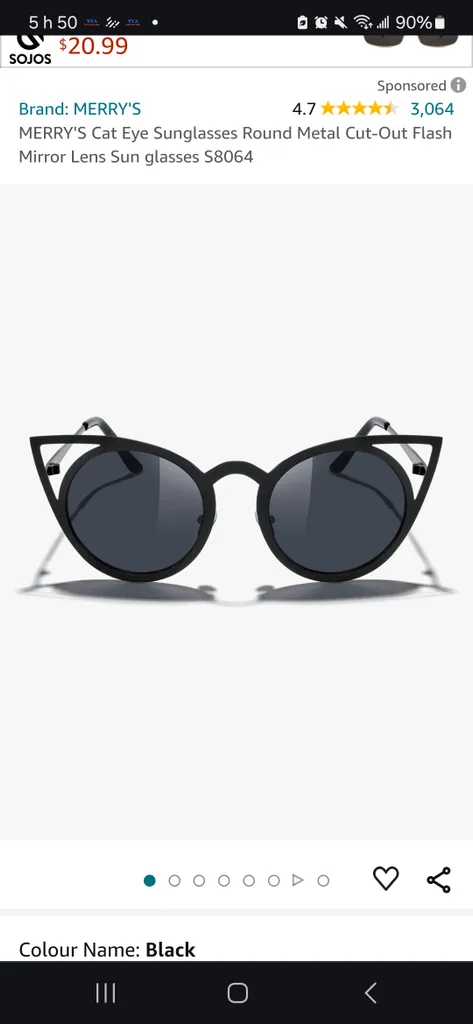 Cat eye black sunglasses photo 1
