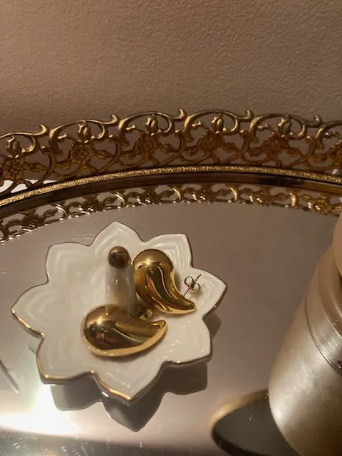 gold vermeil teardrop earrings photo 1