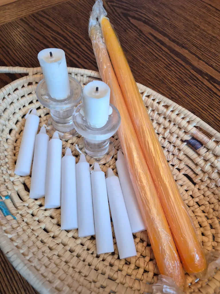 Candles🕯️Assortment + 2 Glass Candlesticks photo 1