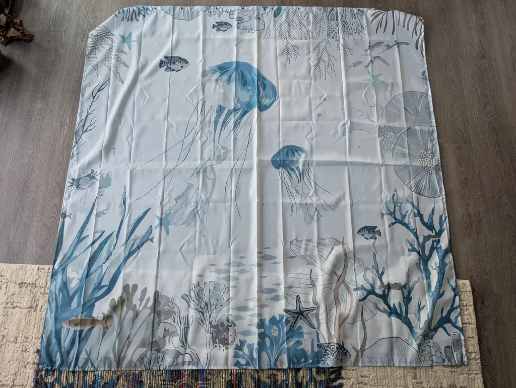 Jellyfish and coral shower curtain photo 1