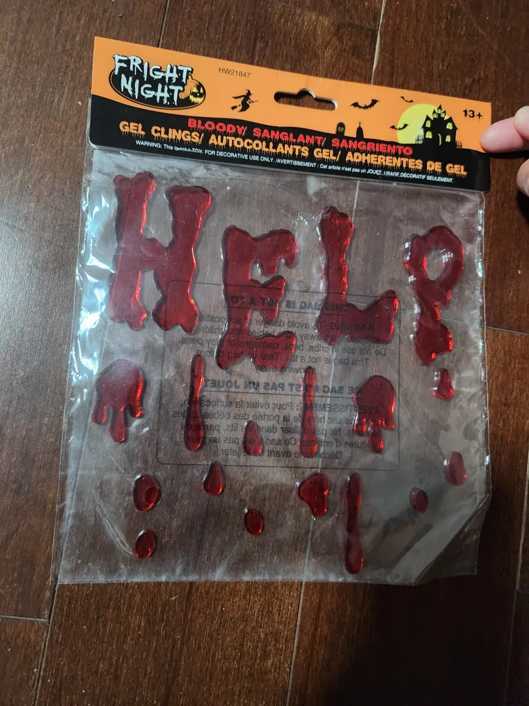 Halloween Bloody Gel Clings BNIP photo 1