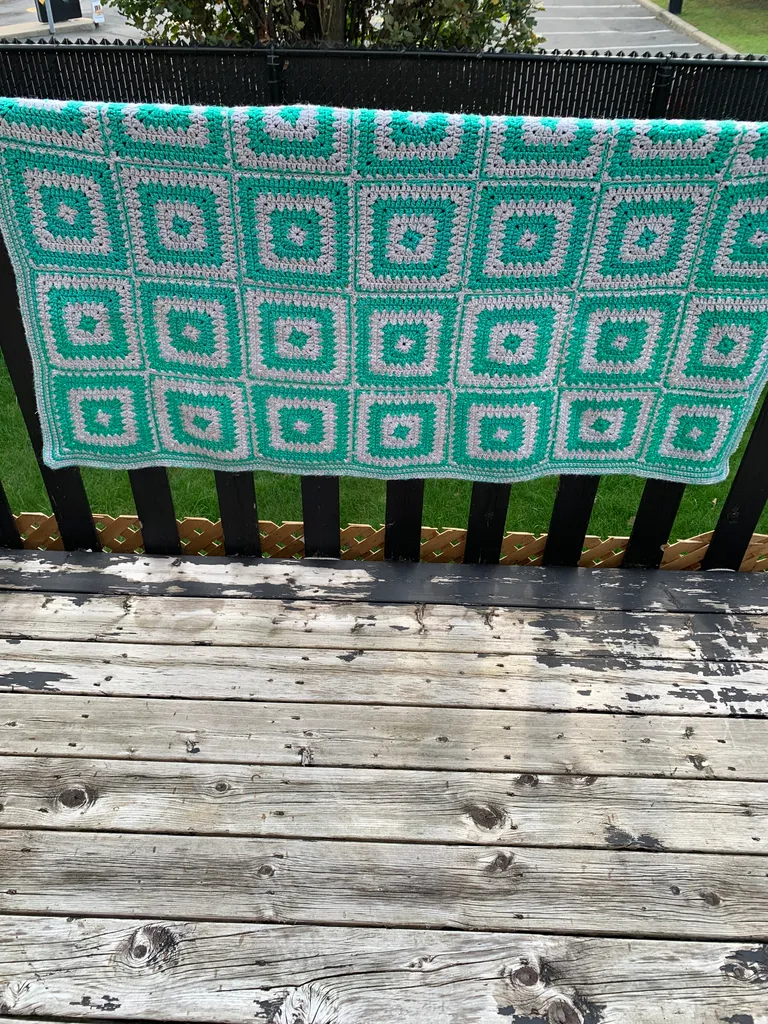 Vintage large crochet granny blanket  photo 1