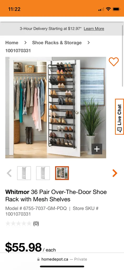 Over door shoe rack photo 1