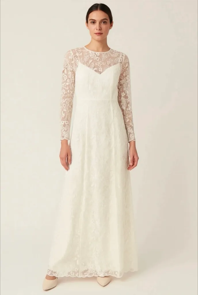 Ivy & Oak Bridal Long Sleeve Embroidered Wedding Dress photo 1