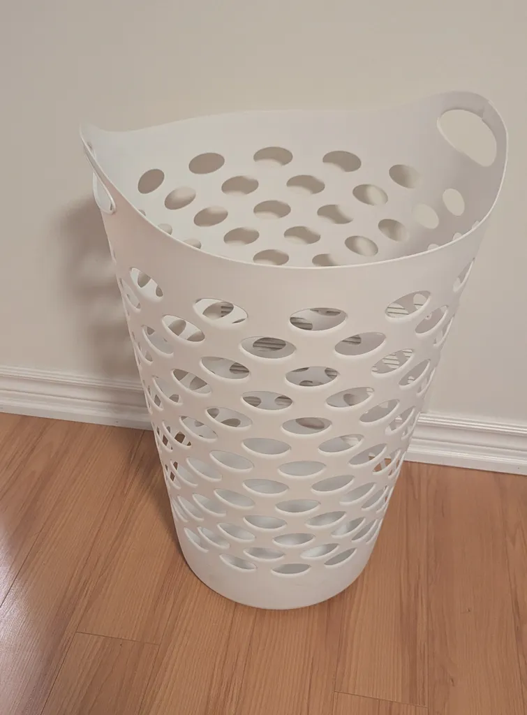 White Plastic Laundry Hamper  photo 1