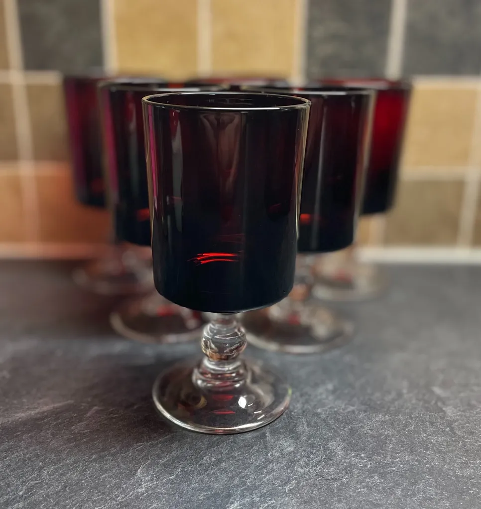 Vintage Ruby Red French Glasses
 photo 1