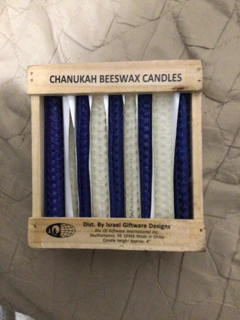 Chanukah beeswax candles photo 1