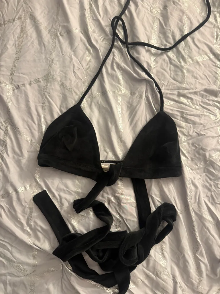 Cropped top velvet black photo 1