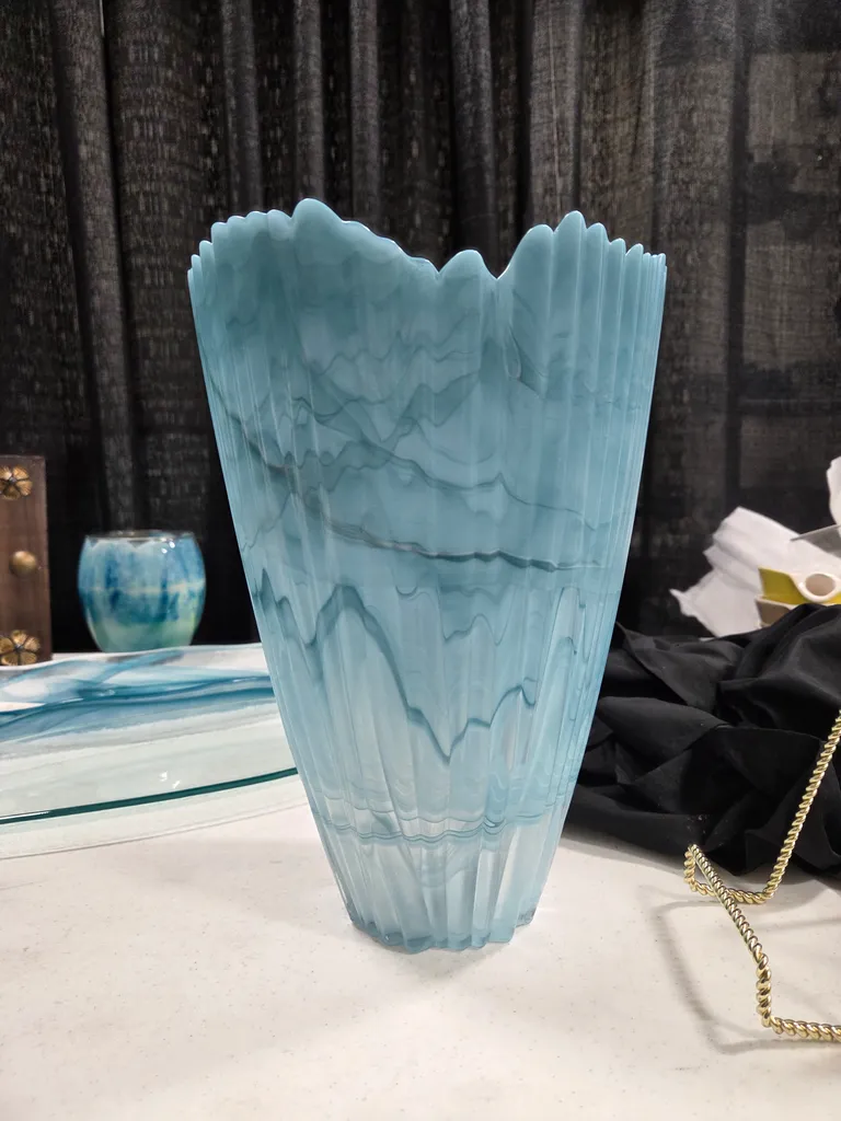 Big glass blue vase  photo 1