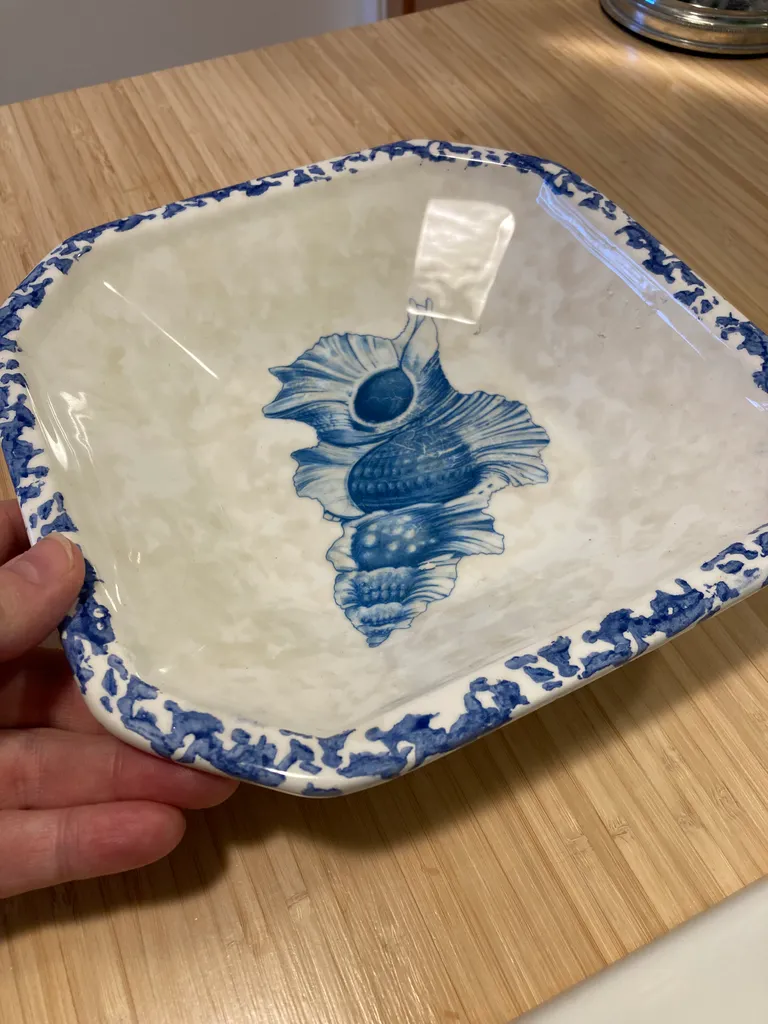 Antique Bowl with Shell Motif photo 1