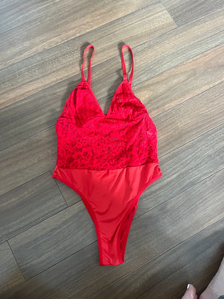 Red Lace Bodysuit photo 1