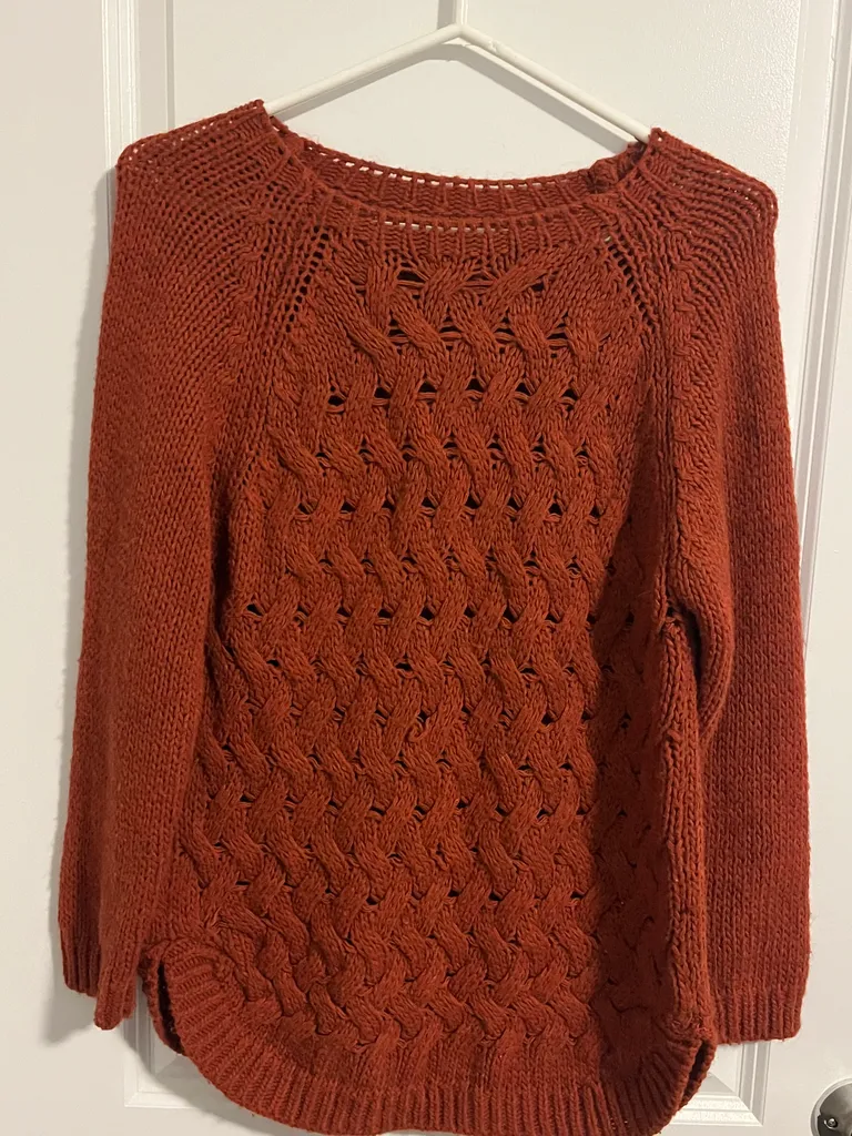 Dark oragange knit sweater   photo 1