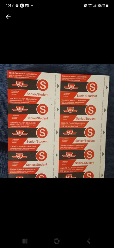 TTC 10 Student / Senior Tickets photo 1