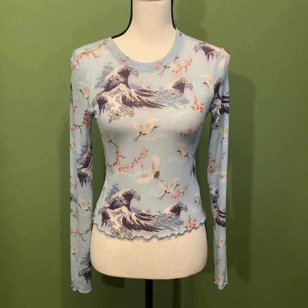 SHEER Y2K LONG SLEEVE SIZE S photo 1